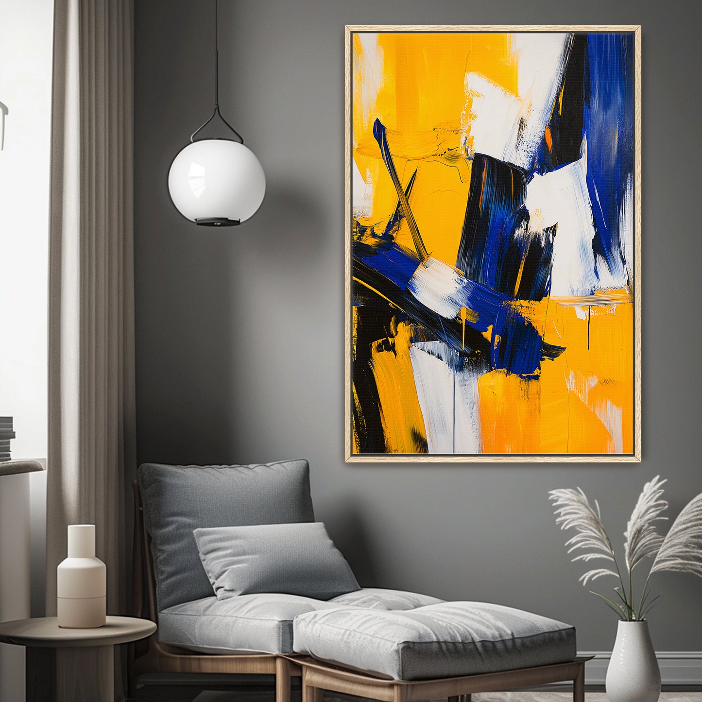 Framed Abstract Wall Art – "Electric Dissonance" Print