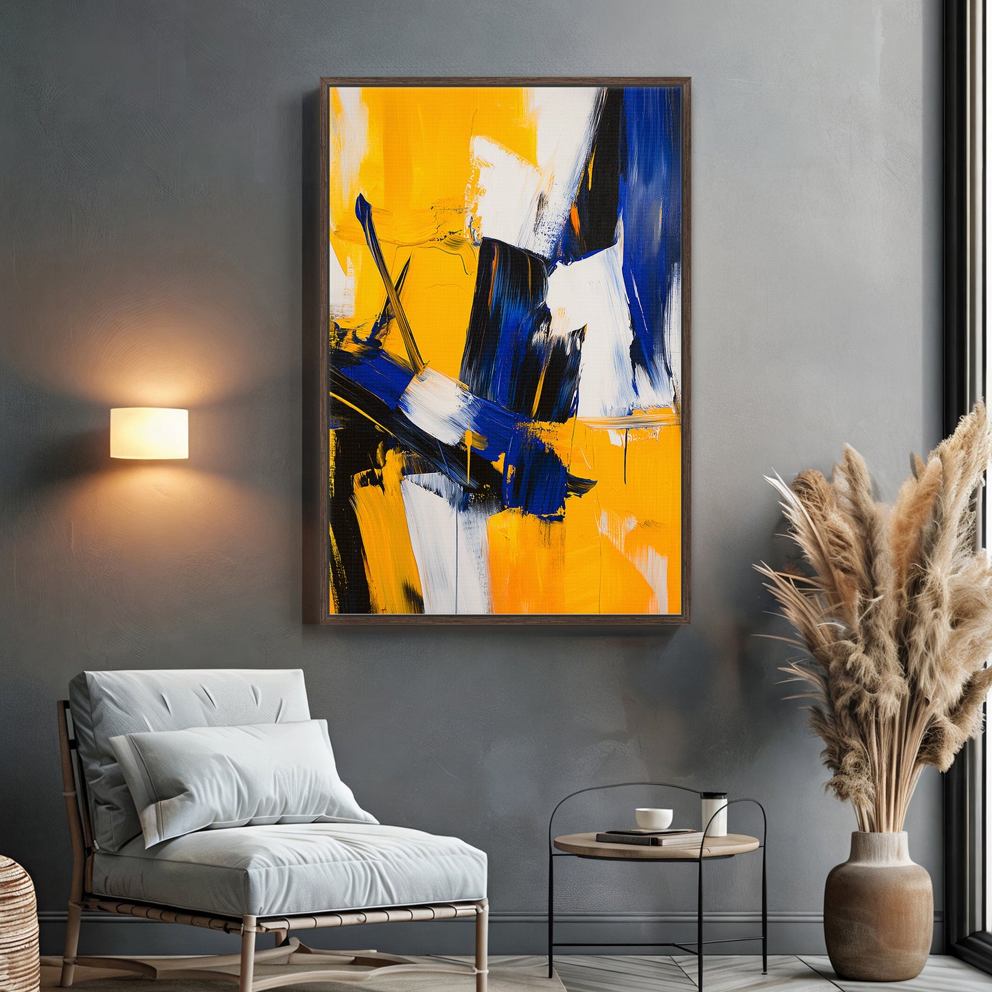 Framed Abstract Wall Art – "Electric Dissonance" Print
