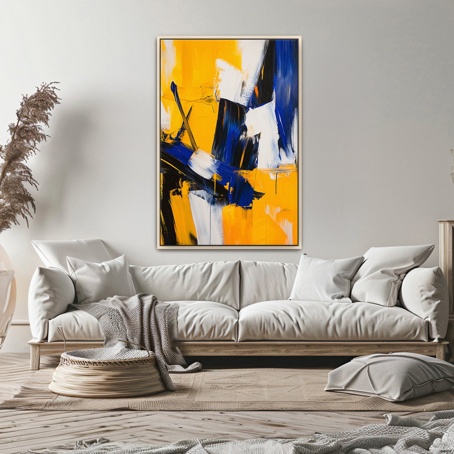 Framed Abstract Wall Art – "Electric Dissonance" Print