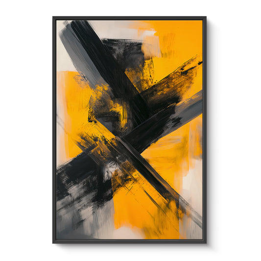 Framed Abstract Wall Art Print - "Striking Momentum"