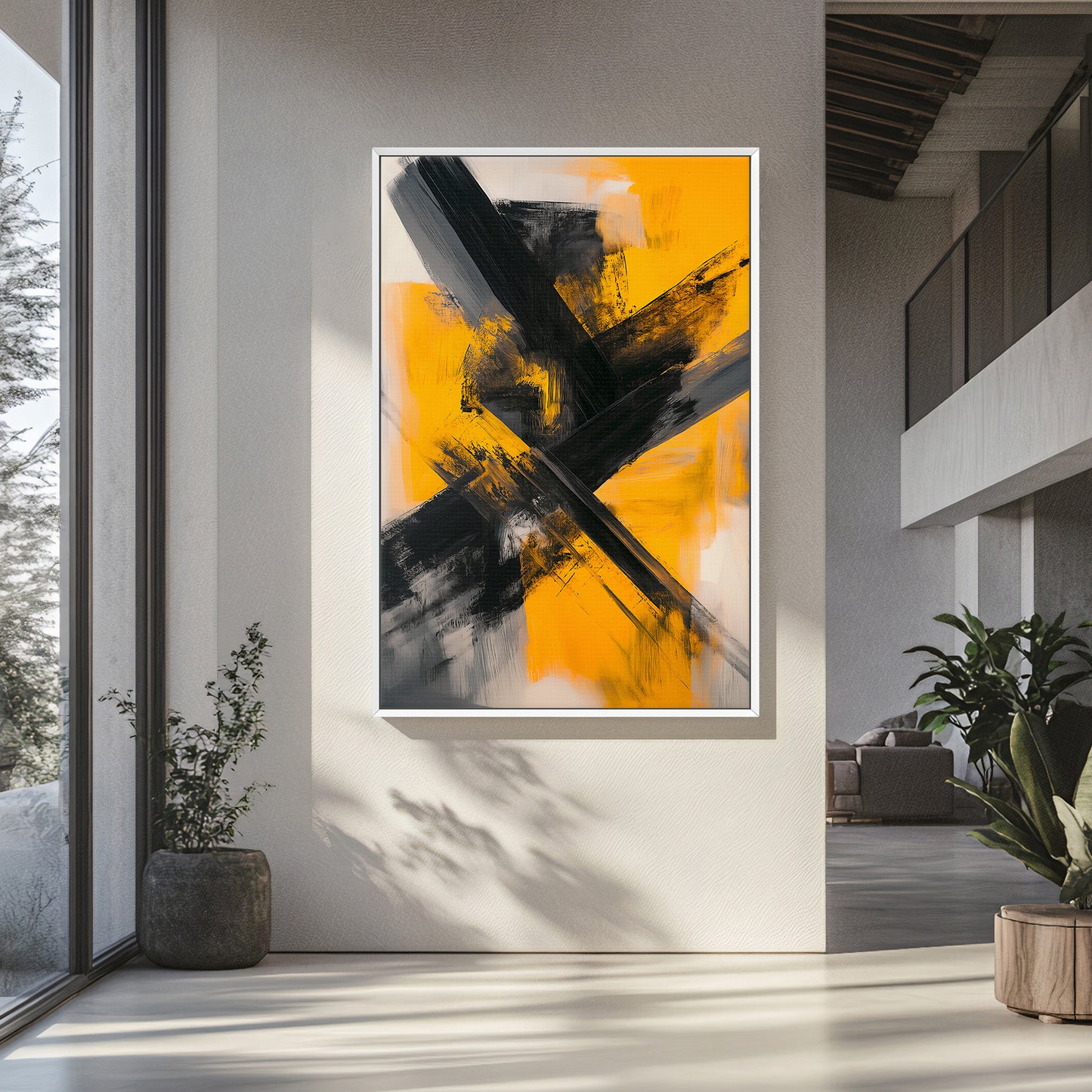 Framed Abstract Wall Art Print - "Striking Momentum"