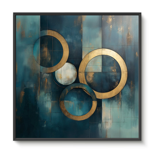 Framed Canvas Abstract Wall Art – "Celestial Echo"