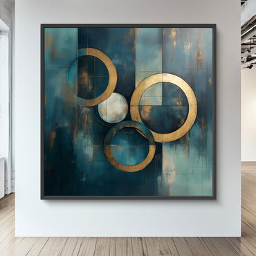 Framed Canvas Abstract Wall Art – "Celestial Echo"