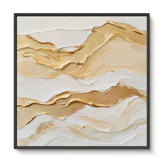 Framed Canvas Abstract Wall Art – "Golden Drift"