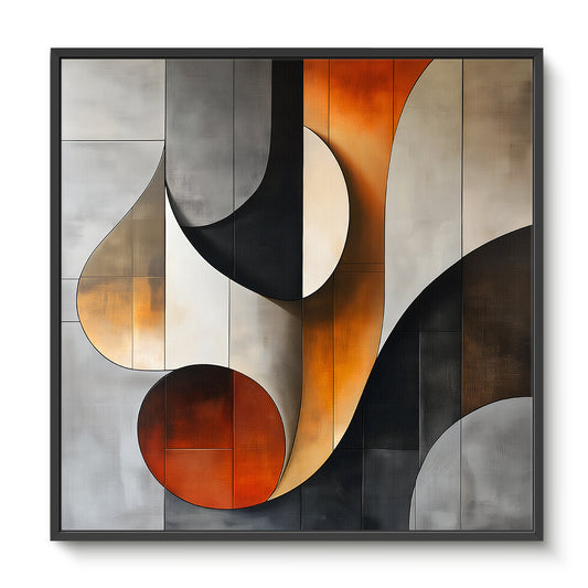 Framed Canvas Abstract Wall Art – "Curves of Resonance"