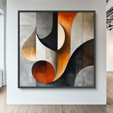 Framed Canvas Abstract Wall Art – "Curves of Resonance"