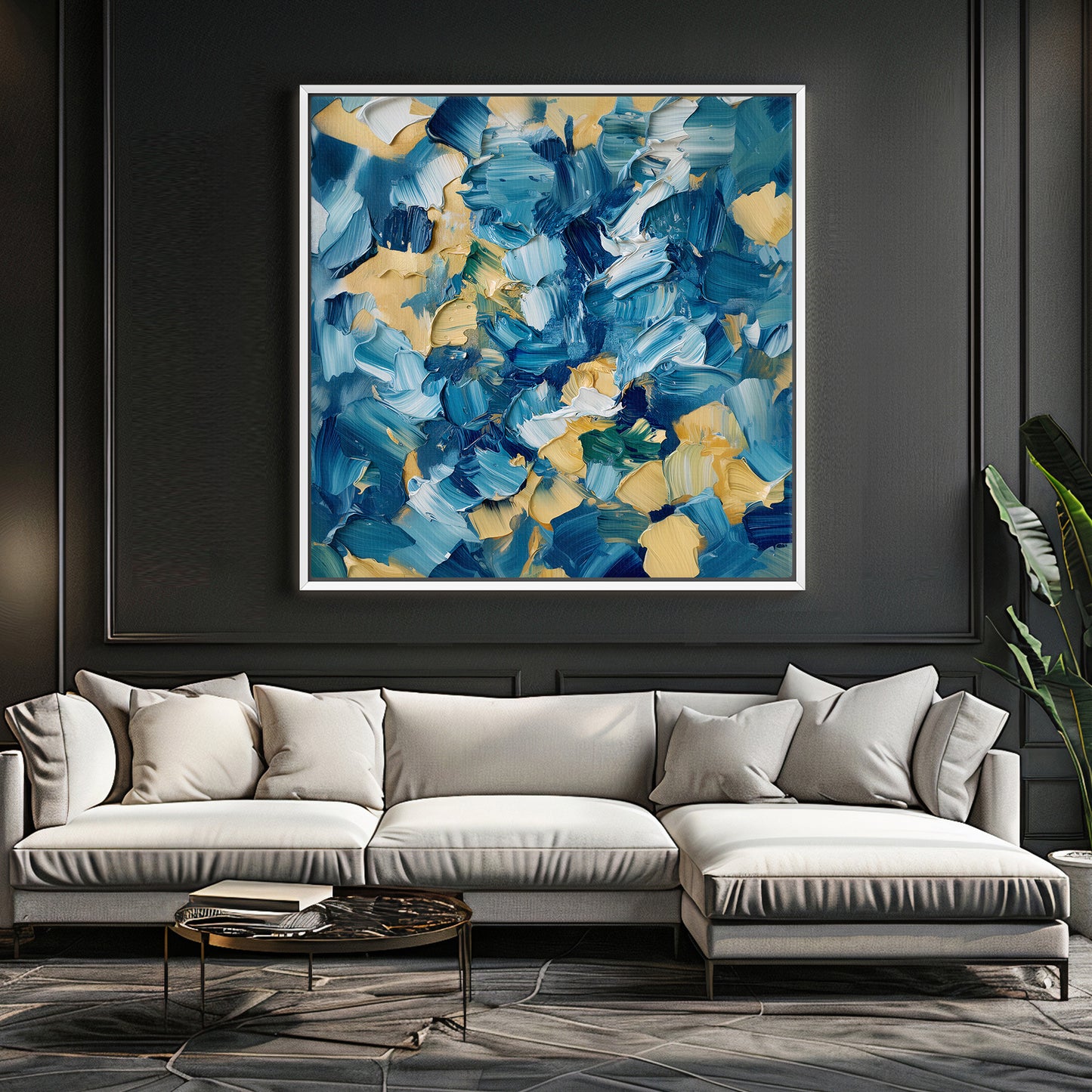 Abstract Wall Art | Framed Canvas Print - "Impasto Fields" | Ready to Hang
