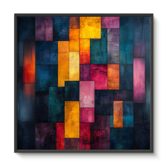 Abstract Wall Art Framed Canvas Print - "Shattered Spectrum"