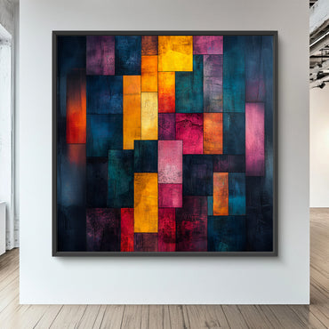 Abstract Wall Art Framed Canvas Print - "Shattered Spectrum"