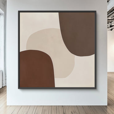MInimalist Abstract Wall Art Framed Canvas Print - "Silent Assembly"