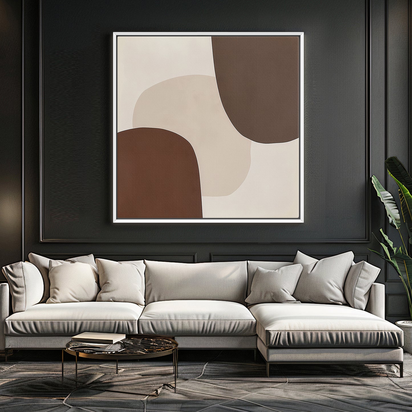 MInimalist Abstract Wall Art Framed Canvas Print - "Silent Assembly"