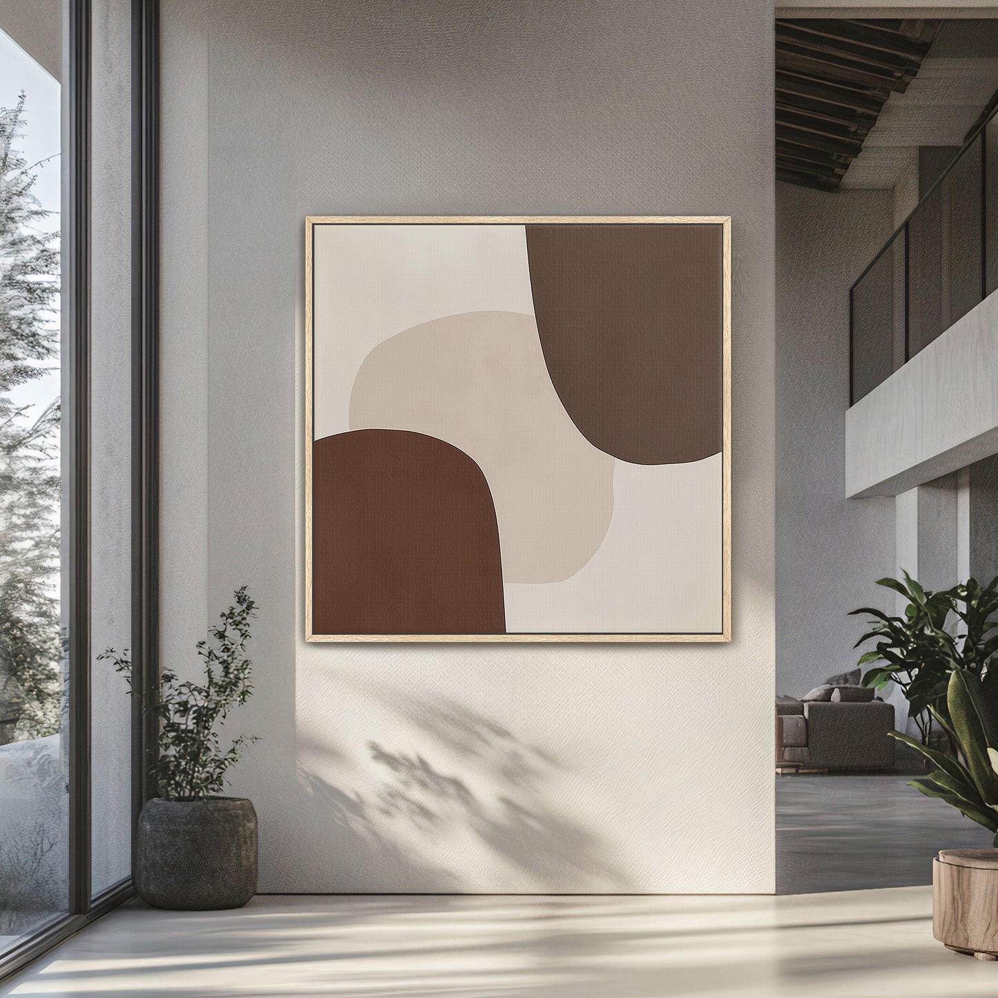 MInimalist Abstract Wall Art Framed Canvas Print - "Silent Assembly"