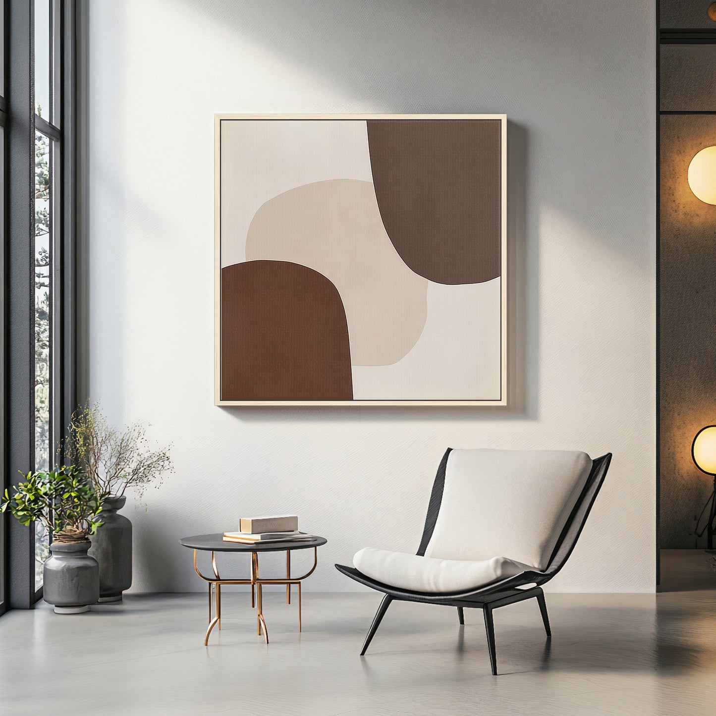 MInimalist Abstract Wall Art Framed Canvas Print - "Silent Assembly"