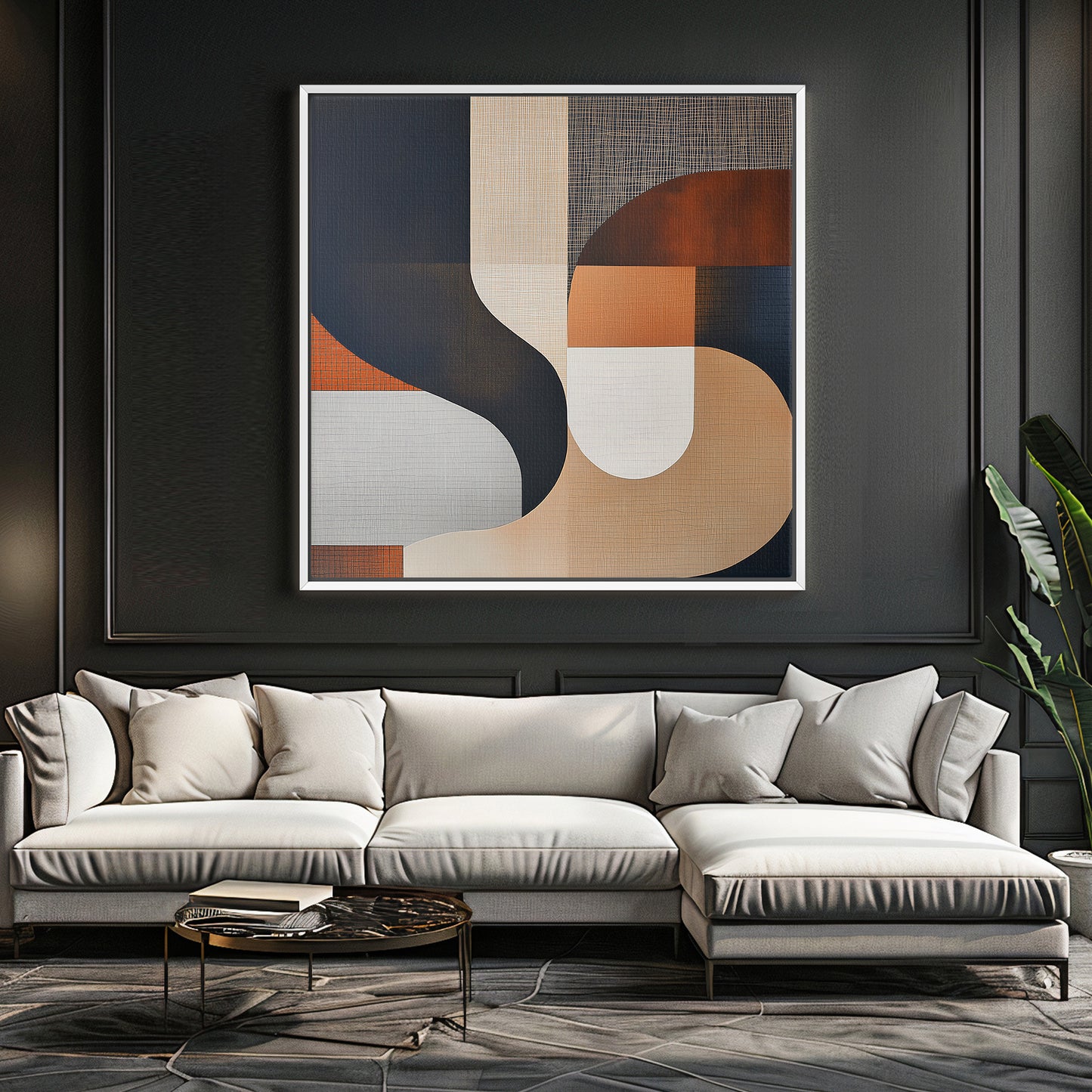 Abstract Wall Art Framed Canvas Print - "Temporal Shifts"
