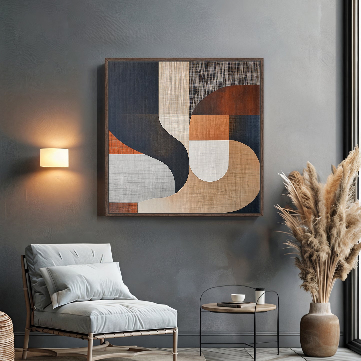 Abstract Wall Art Framed Canvas Print - "Temporal Shifts"