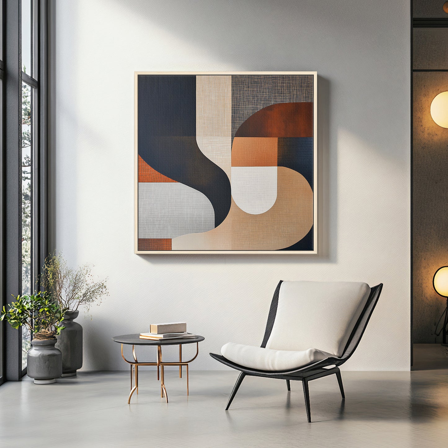 Abstract Wall Art Framed Canvas Print - "Temporal Shifts"