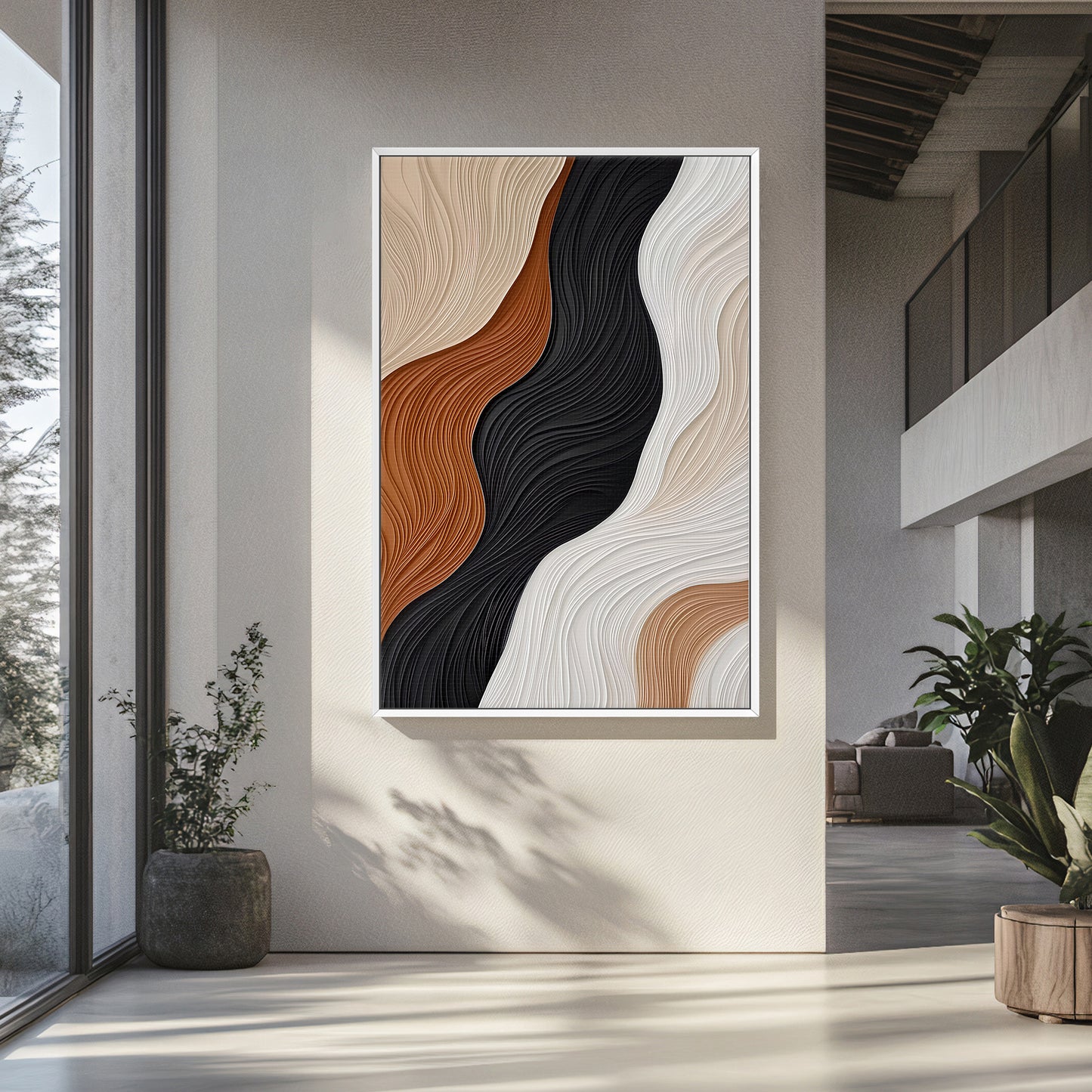 Abstract Wall Art Framed Canvas - "Silent Harmonies"
