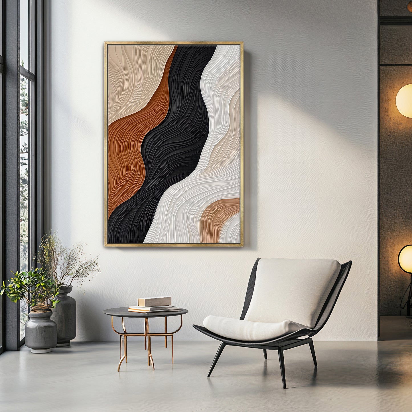 Abstract Wall Art Framed Canvas - "Silent Harmonies"