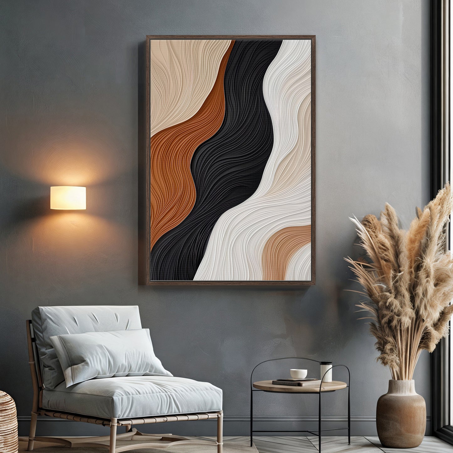 Abstract Wall Art Framed Canvas - "Silent Harmonies"