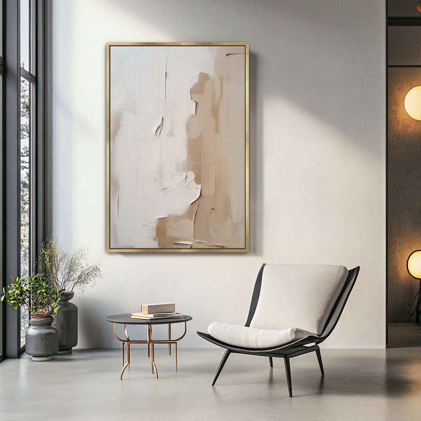 Abstract Wall Art Framed Canvas Print - "Clay Silence"