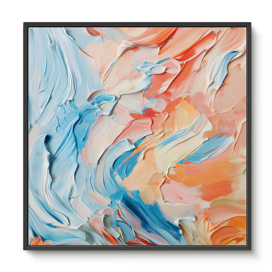 Abstract Wall Art Framed Canvas Print - "Sorbet Sky"