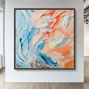 Abstract Wall Art Framed Canvas Print - "Sorbet Sky"