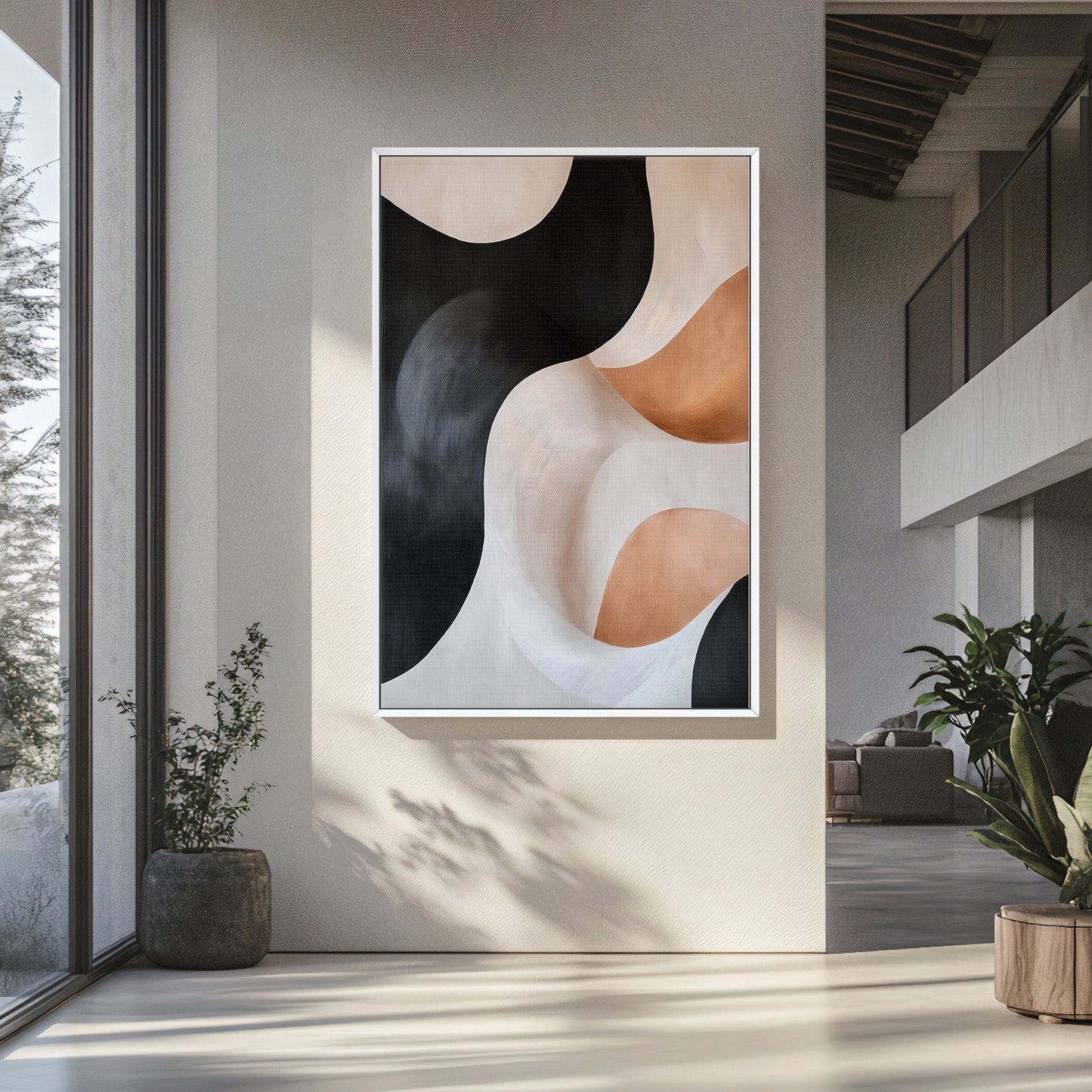 Abstract Wall Art Framed Canvas Print - "Shifting Sands"
