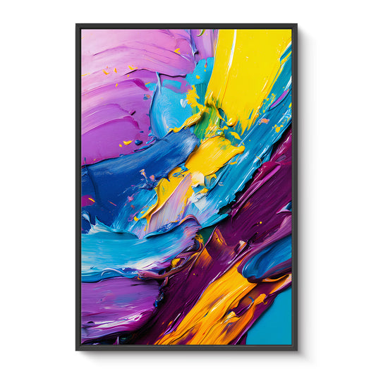 Abstract Wall Art Framed Canvas Print - "Vivid Velocity"