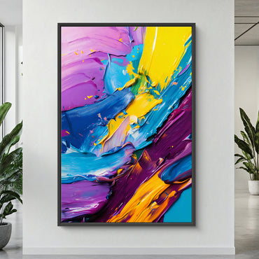 Abstract Wall Art Framed Canvas Print - "Vivid Velocity"