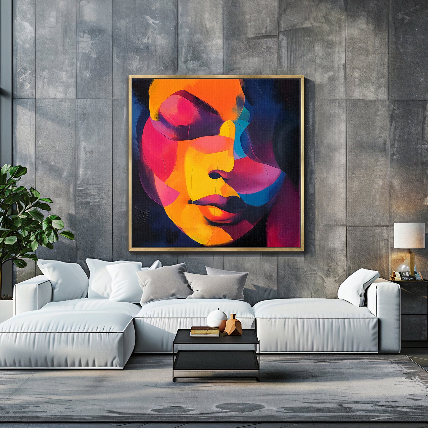 Abstract Wall Art Framed Canvas Print - "Aurora Persona"