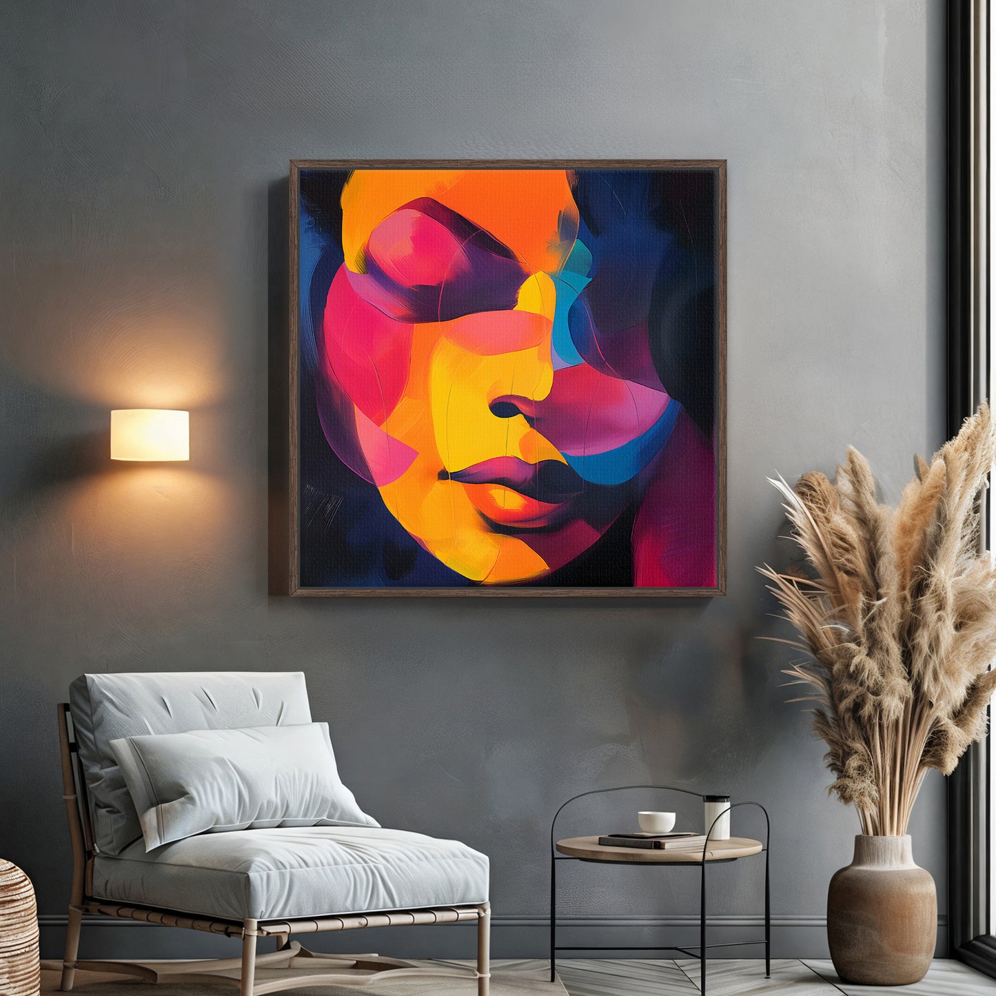 Abstract Wall Art Framed Canvas Print - "Aurora Persona"