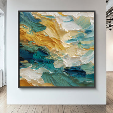 Abstract Wall Art Framed Canvas Print - "Ocean Swell"