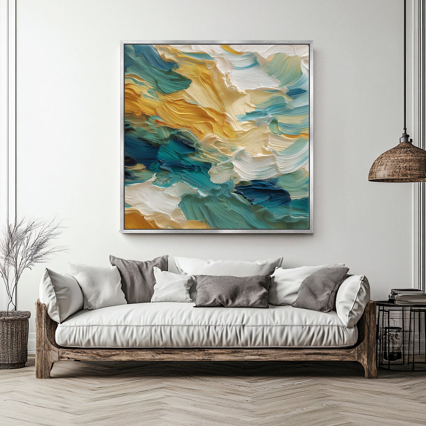 Abstract Wall Art Framed Canvas Print - "Ocean Swell"