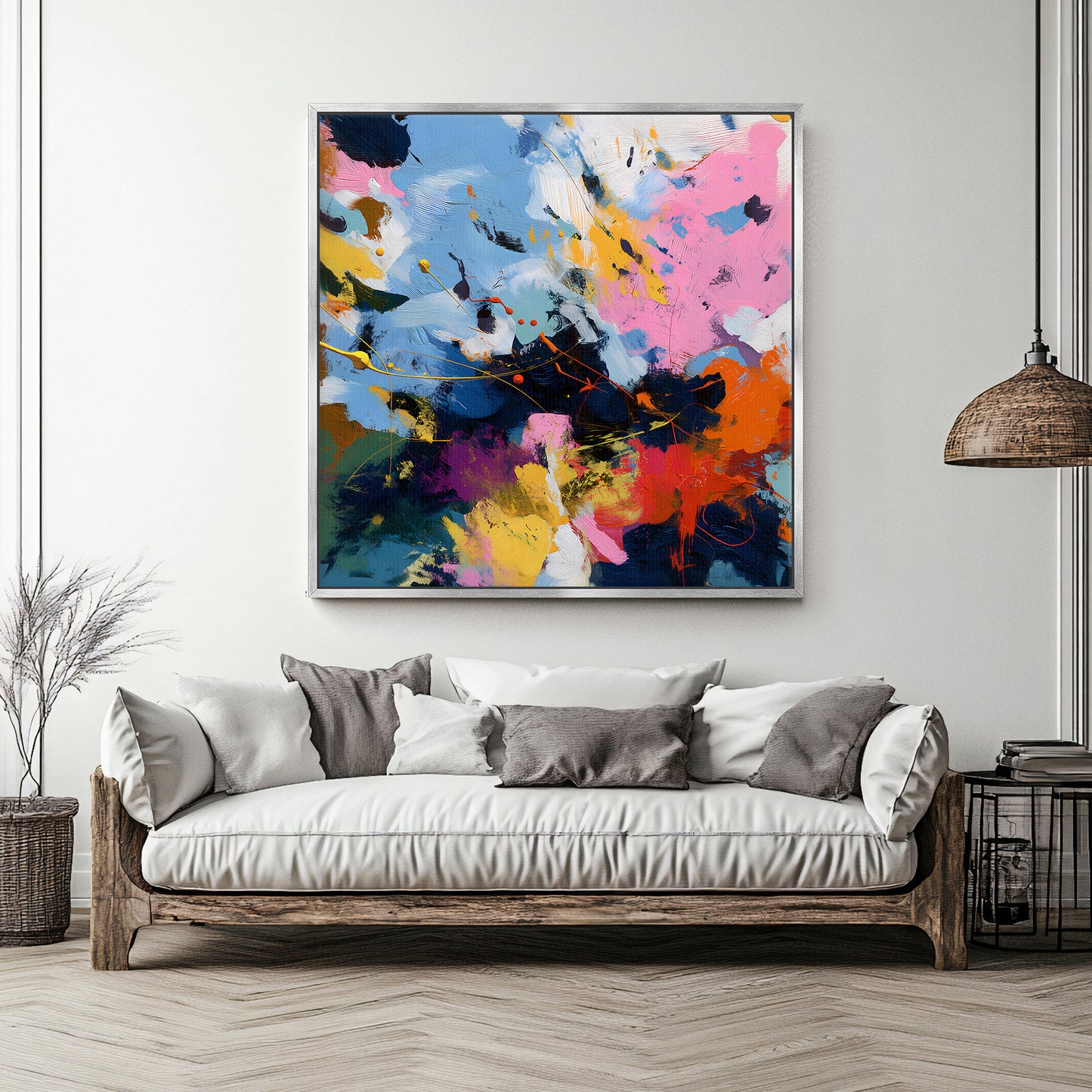 Abstract Wall Art Framed Canvas Print - "Midday Tempest"