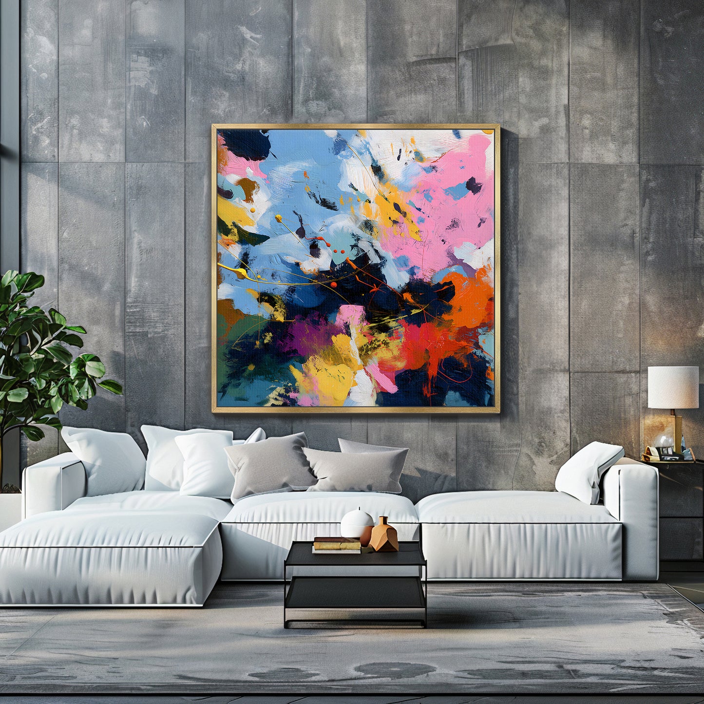 Abstract Wall Art Framed Canvas Print - "Midday Tempest"