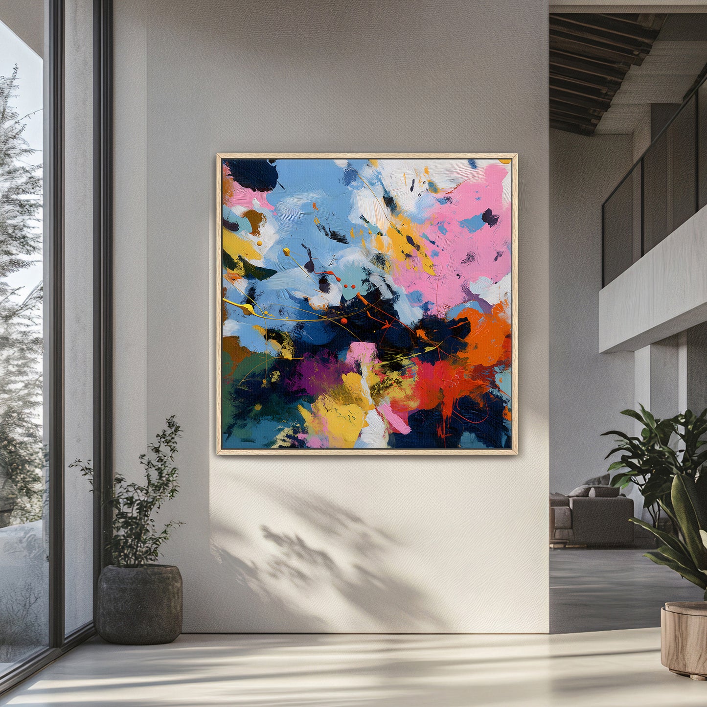 Abstract Wall Art Framed Canvas Print - "Midday Tempest"