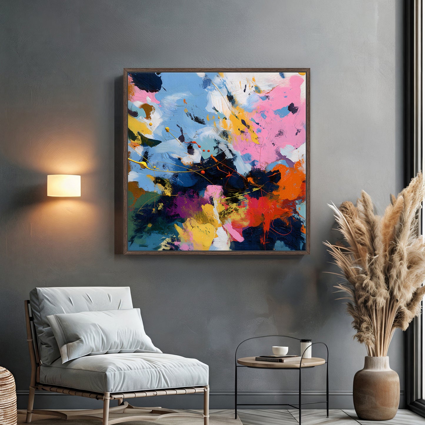 Abstract Wall Art Framed Canvas Print - "Midday Tempest"