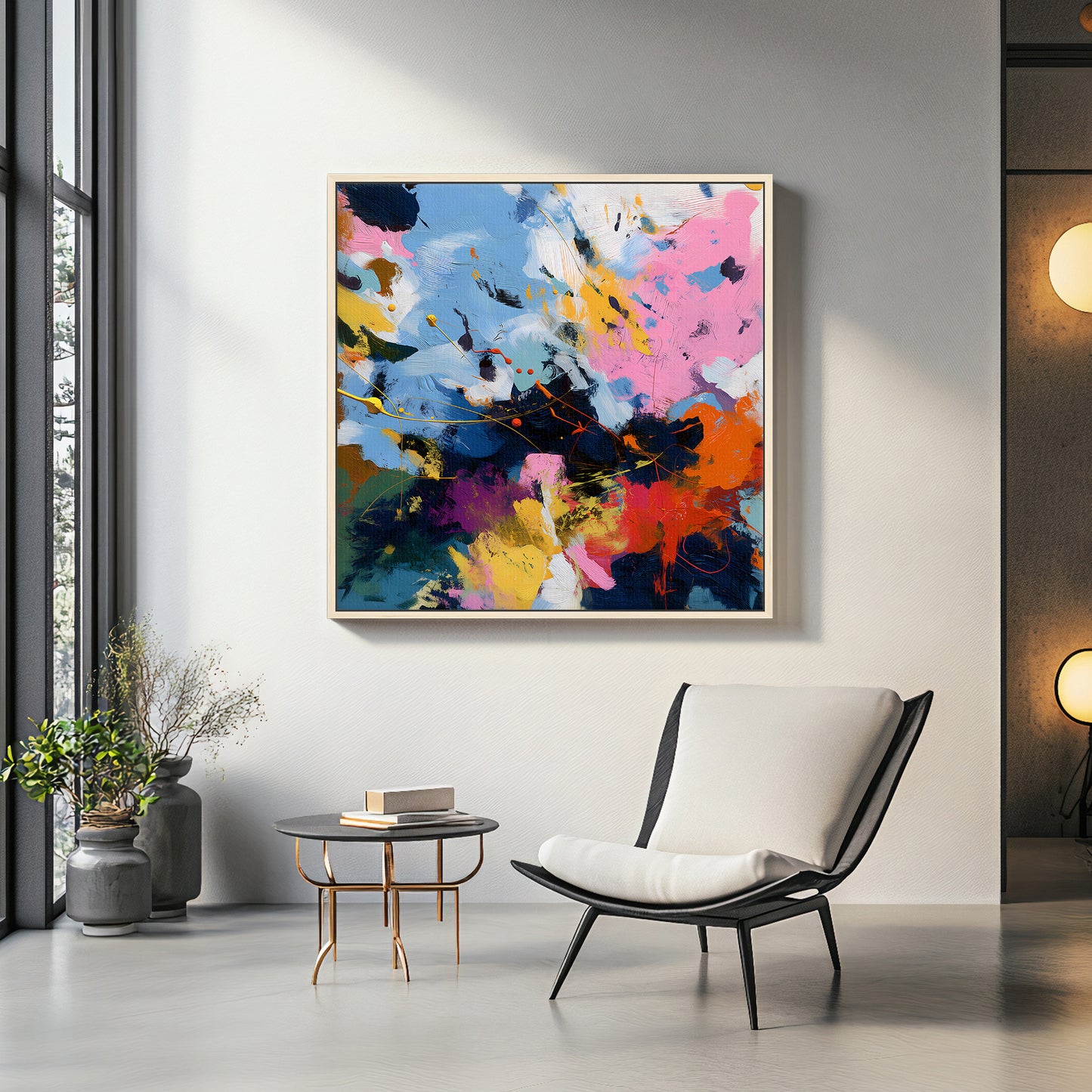 Abstract Wall Art Framed Canvas Print - "Midday Tempest"