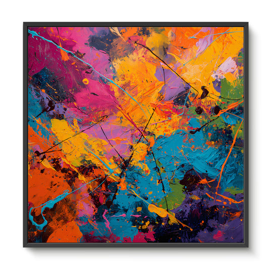 Abstract Wall Art Framed Canvas Print - "Radiant Chaos"