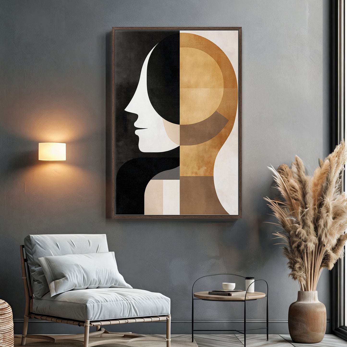 Abstract Wall Art Framed Canvas Print - "Symmetry of Self"