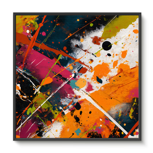 Abstract Wall Art Framed Canvas Print - "Color Storm"