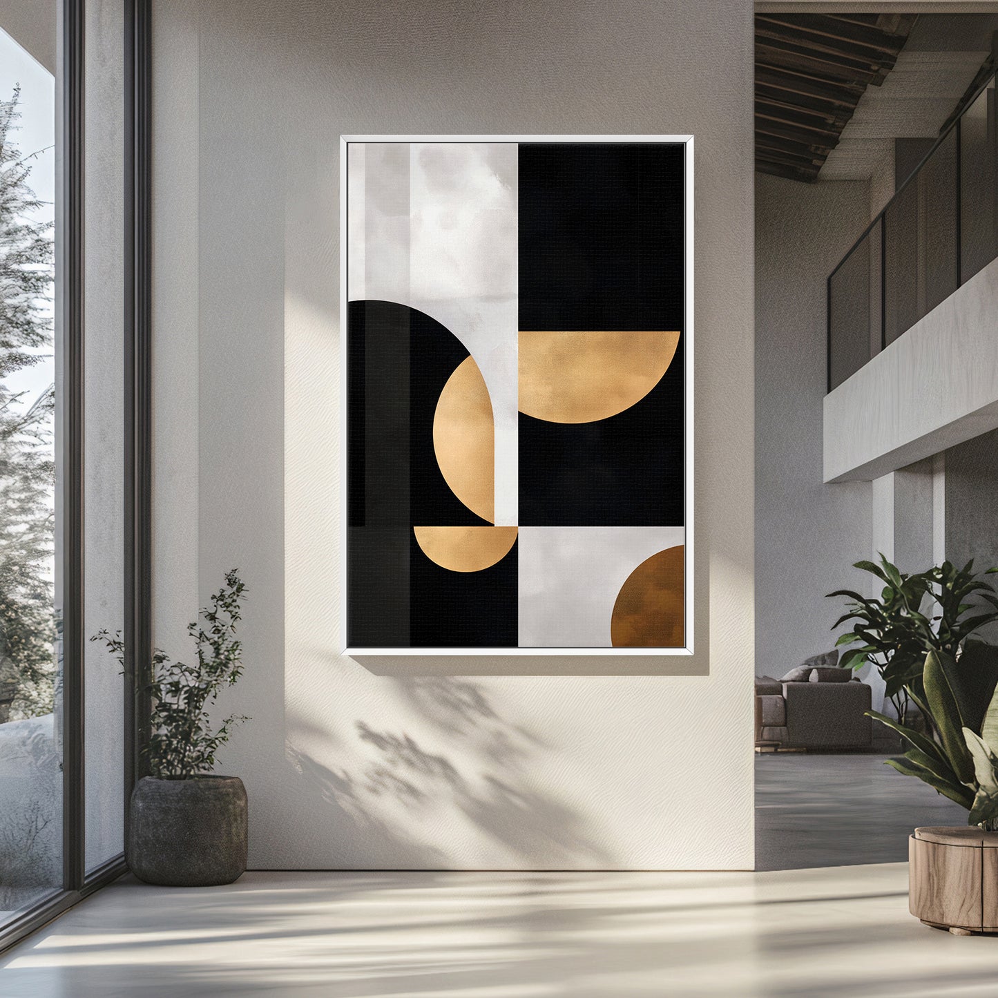 Abstract Wall Art Framed Canvas Print - "Lunar Cadence"