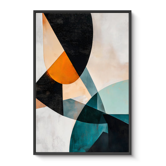 Modern Abstract Wall Art Framed Canvas Print - "Shifting Planes"