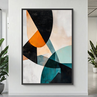 Modern Abstract Wall Art Framed Canvas Print - "Shifting Planes"