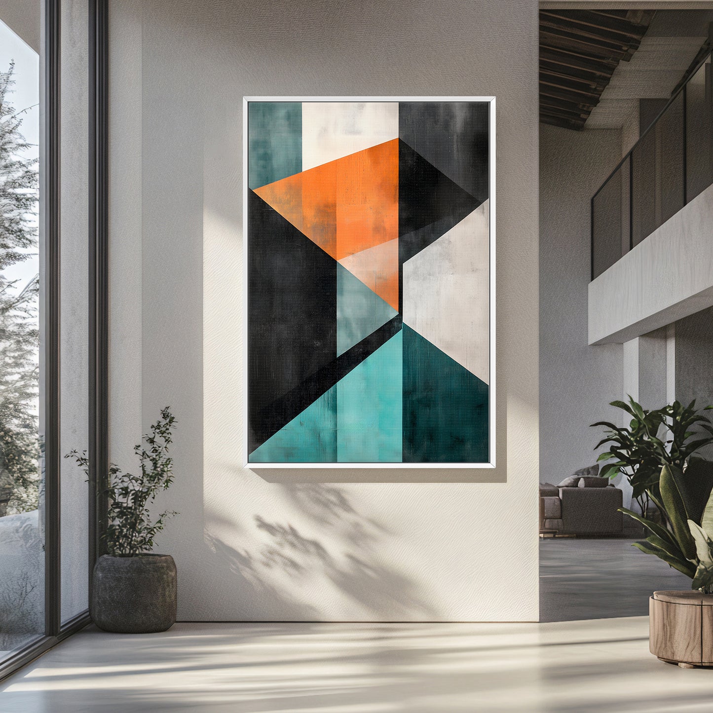 Abstract Wall Art Framed Canvas Print - "Prism Divide"