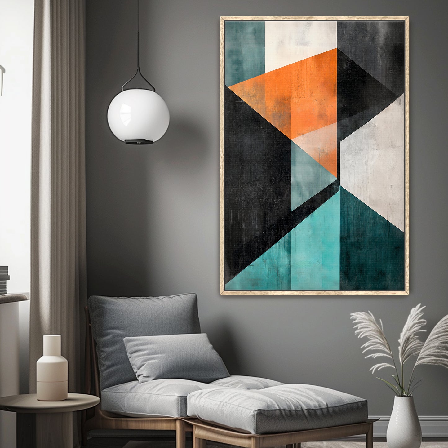 Abstract Wall Art Framed Canvas Print - "Prism Divide"