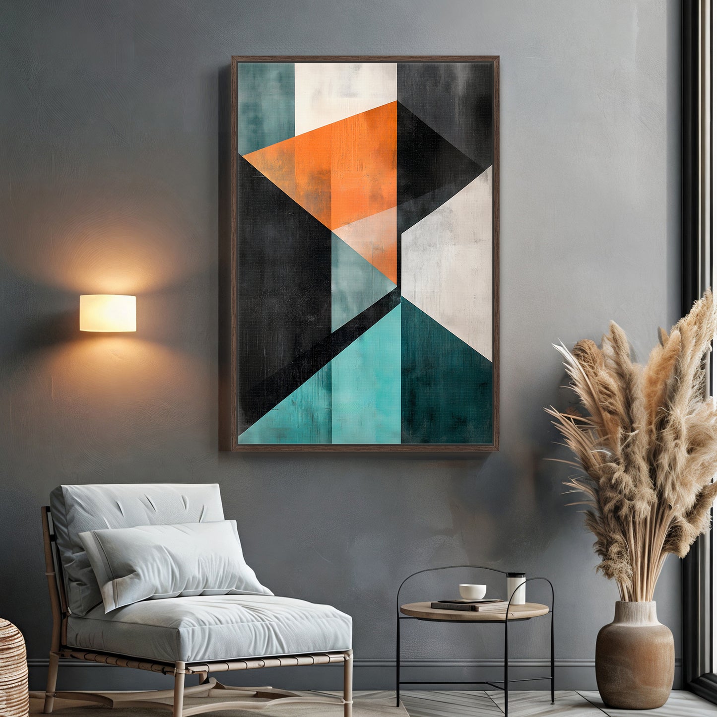 Abstract Wall Art Framed Canvas Print - "Prism Divide"