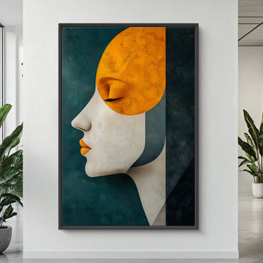 Abstract Wall Art Framed Canvas Print - "Quiet Radiance"