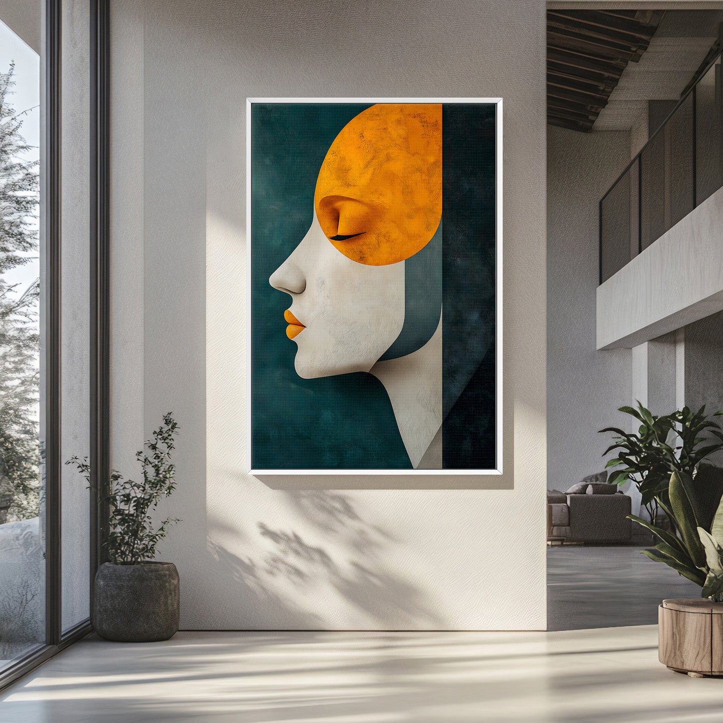 Abstract Wall Art Framed Canvas Print - "Quiet Radiance"