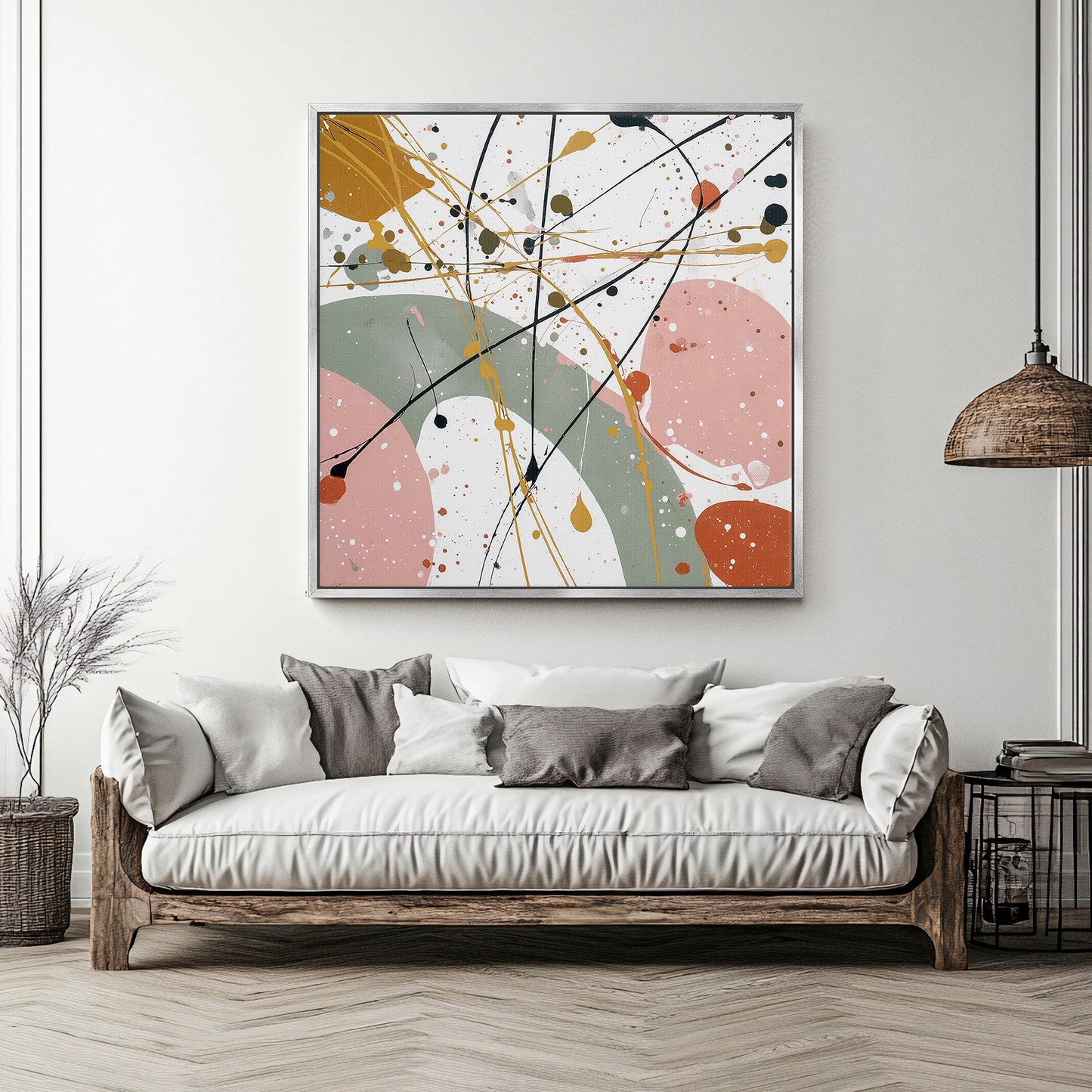 Abstract Wall Art Framed Canvas Print - "Chaotic Harmony"
